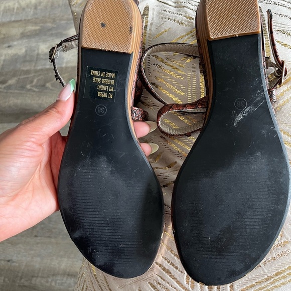 Brown Textured Sandals - Picture 6 of 6